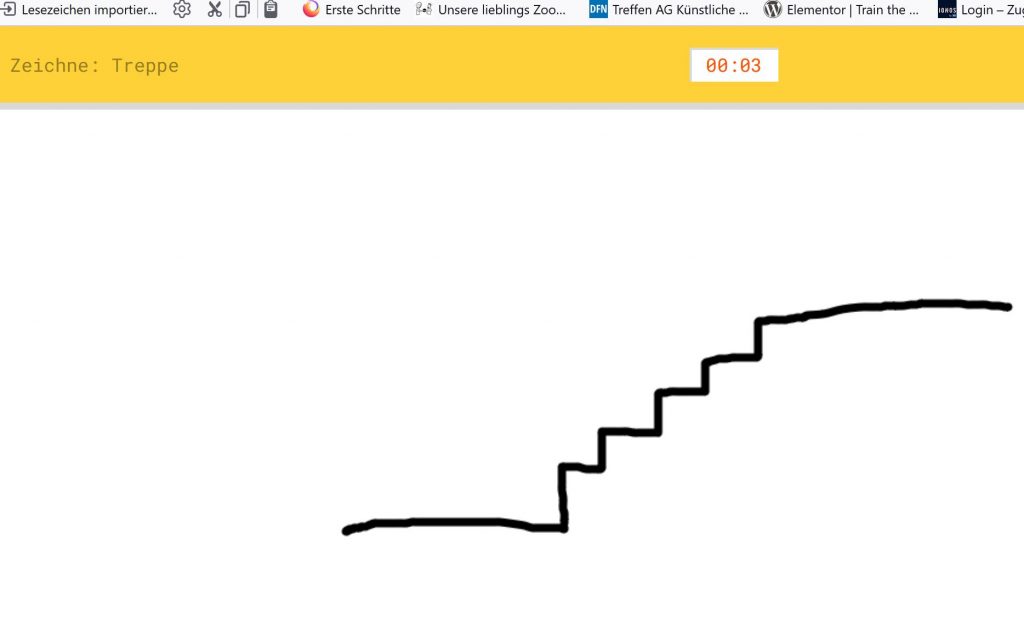 quick draw von google mit KI beispiel Treppe